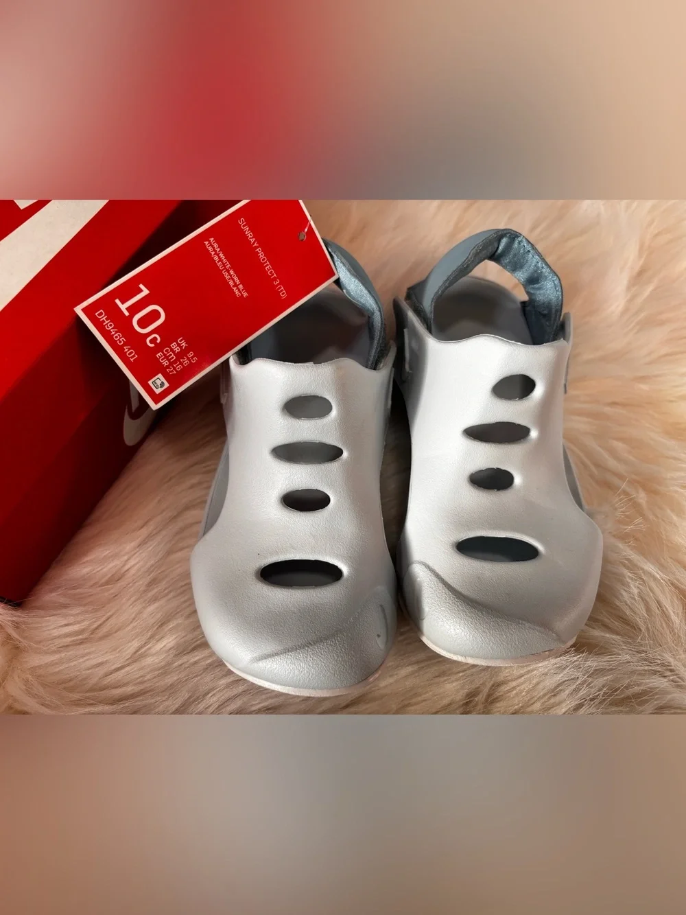 Nike Kids Silver Slip-On Sandals